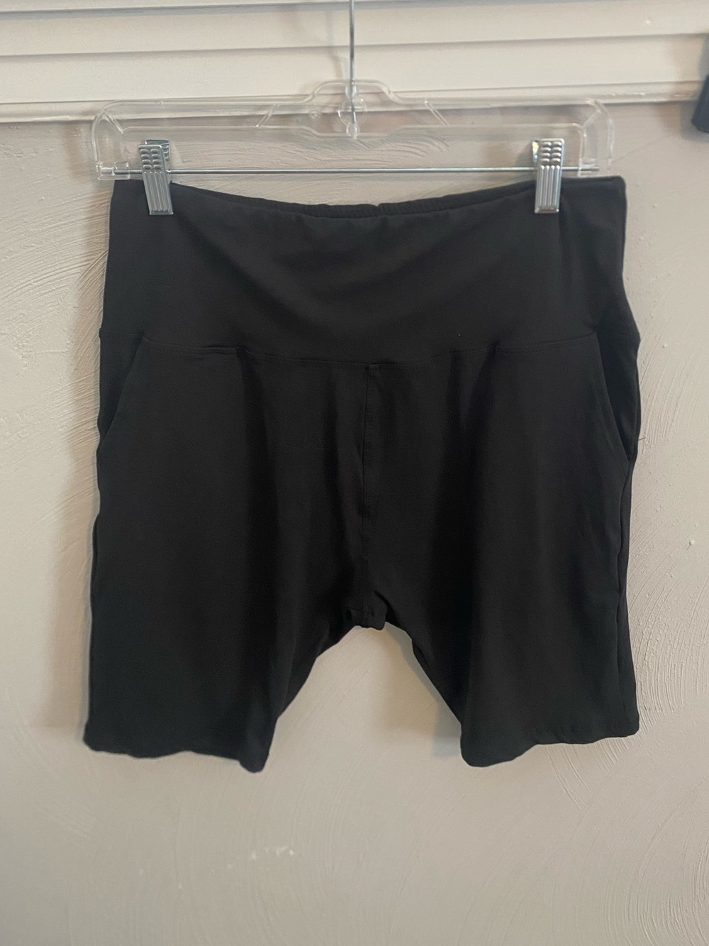 Women's Black High-Waist Bike Shorts With Pockets Size XX-Large